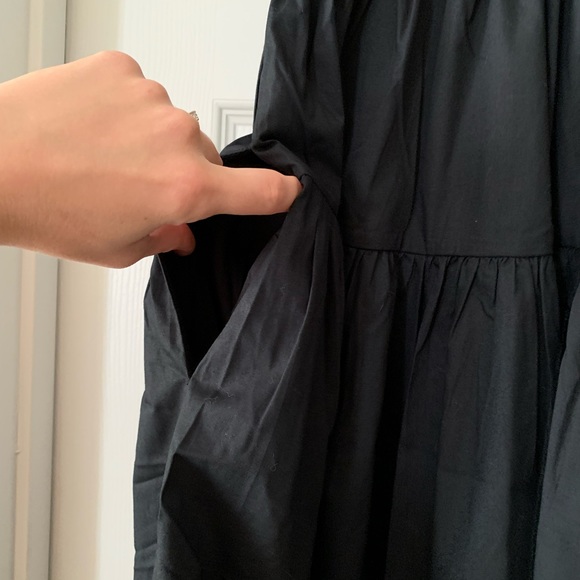 Black Smocked Midi Dress - Picture 10 of 10